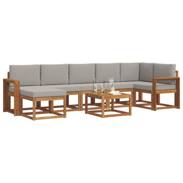 Комплект дивани за открито 8 pcs Естествено и светло сиво