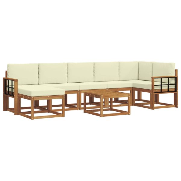 Комплект дивани с възглавница 8 pcs Натурален и Крема