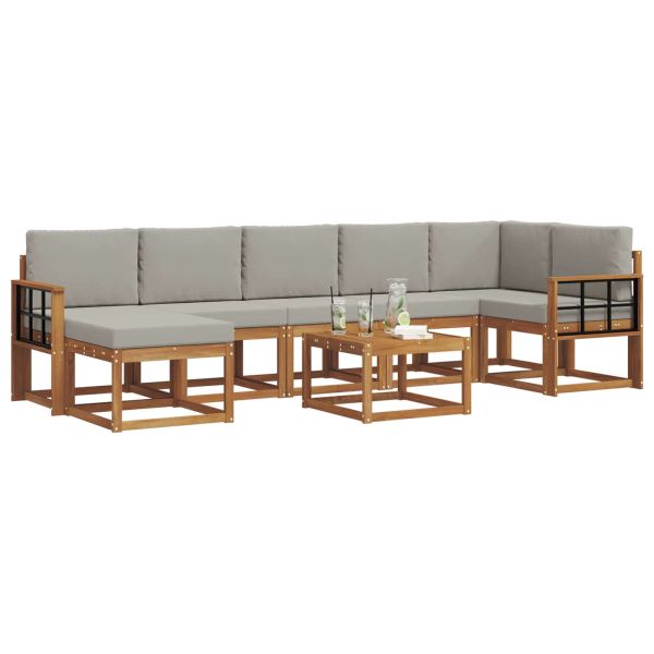 Комплект дивани с възглавница 8 pcs Естествено и светло сиво