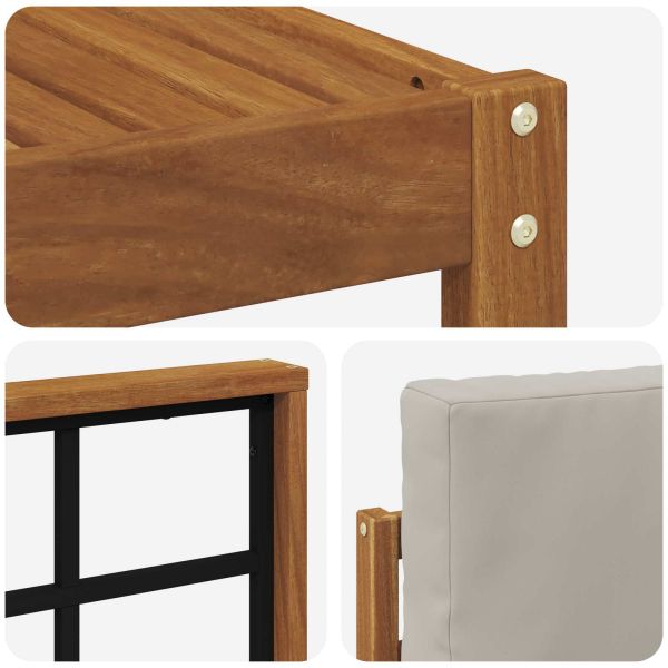 Комплект дивани с възглавница 8 pcs Естествено и светло сиво