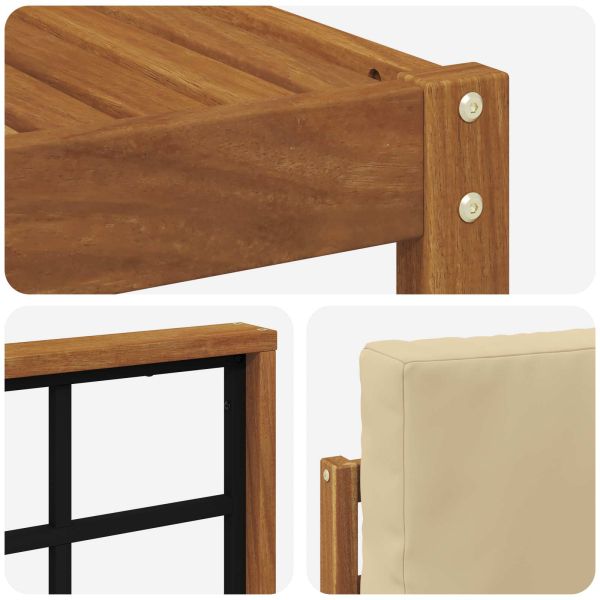 Комплект дивани с възглавница 8 pcs Натурален и Бежов