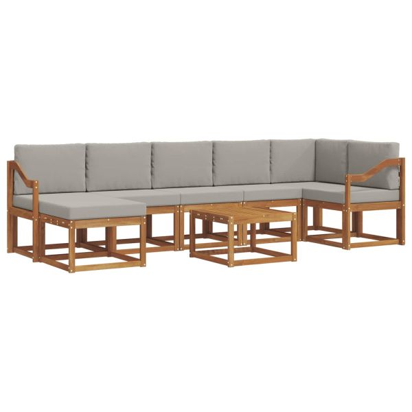 Комплект дивани с възглавница 8 pcs Естествено и светло сиво