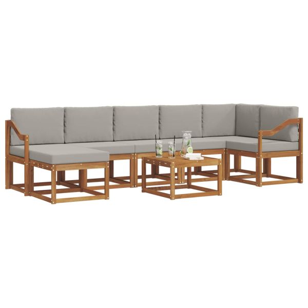 Комплект дивани с възглавница 8 pcs Естествено и светло сиво