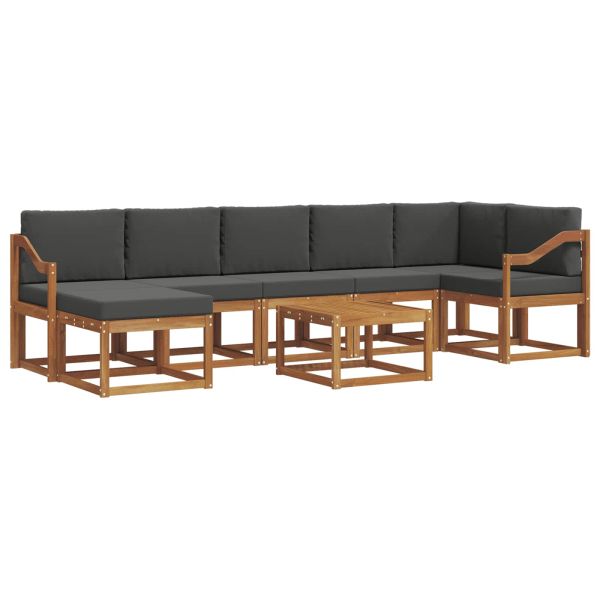 Комплект дивани с възглавница 8 pcs Натурален и Антрацит