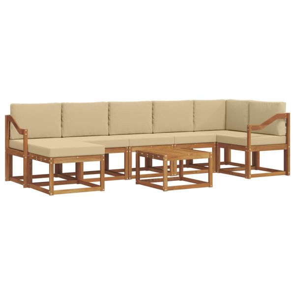 Комплект дивани с възглавница 8 pcs Натурален и Бежов