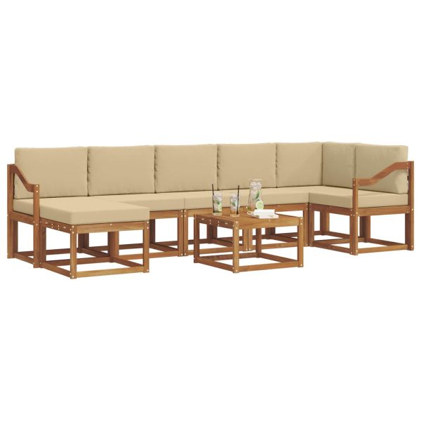 Комплект дивани с възглавница 8 pcs Натурален и Бежов