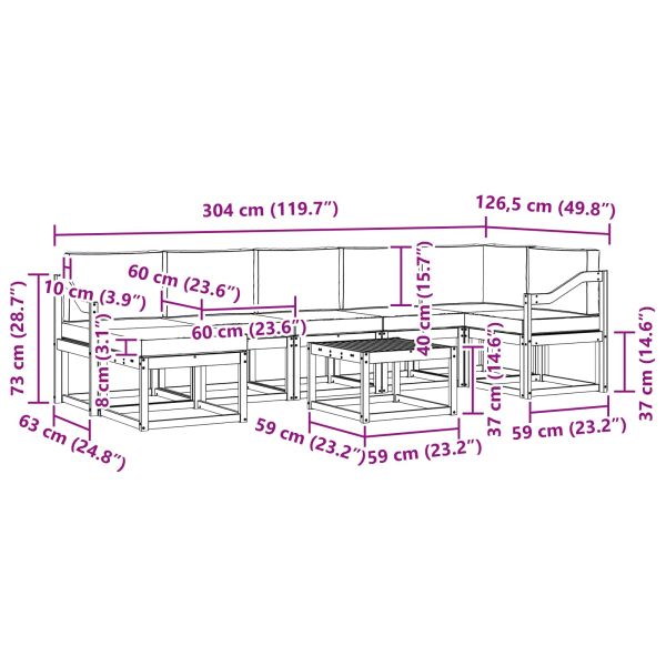 Комплект дивани с възглавница 8 pcs Натурален и Бежов
