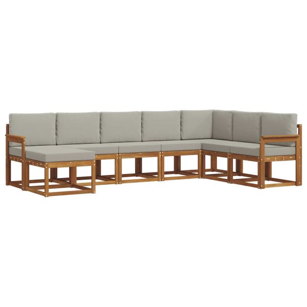 Комплект дивани с възглавница 8 pcs Естествено и светло сиво