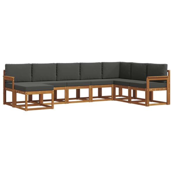 Комплект дивани с възглавница 8 pcs Натурален и Антрацит