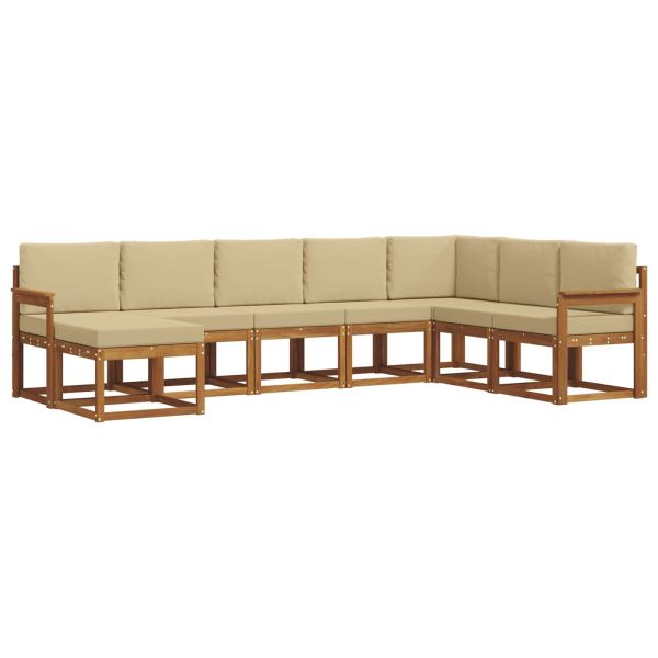 Комплект дивани с възглавница 8 pcs Натурален и Бежов