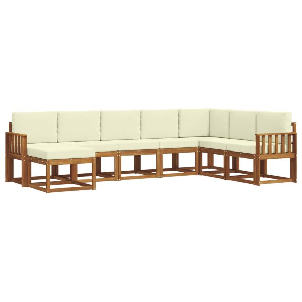 Комплект дивани с възглавница 8 pcs Натурален и Крема