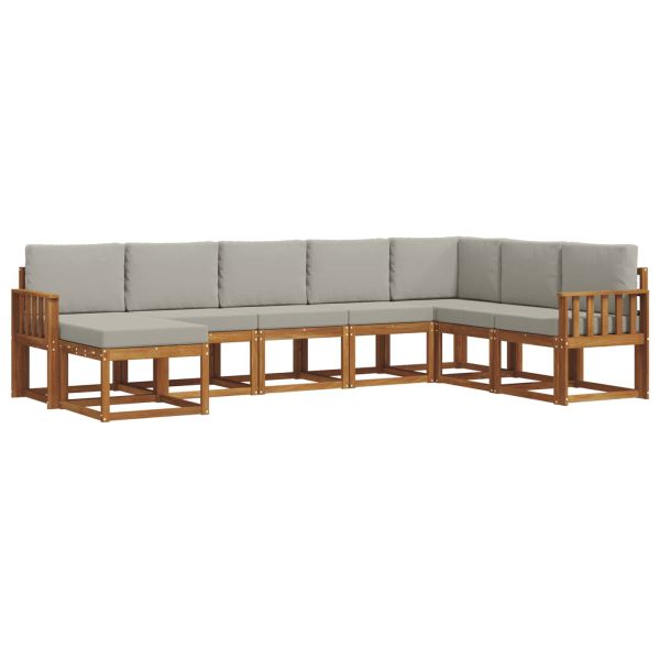 Комплект дивани за открито 8 pcs Естествено и светло сиво