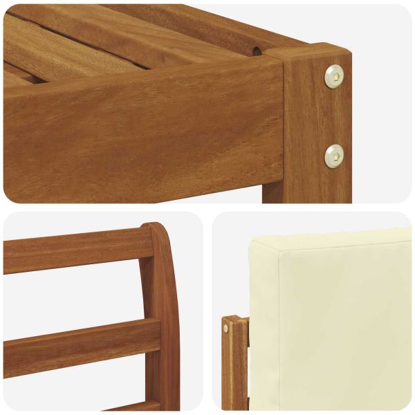 Комплект дивани за открито 8 pcs Натурален и Крема