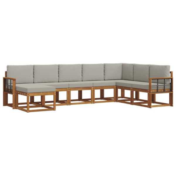 Комплект дивани с възглавница 8 pcs Естествено и светло сиво