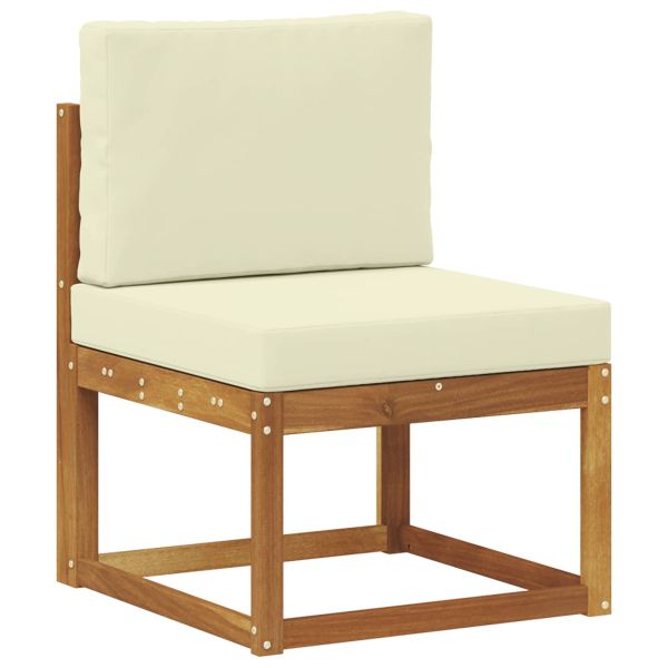 Комплект дивани 8 pcs Натурален и Крема Солидно акациево дърво