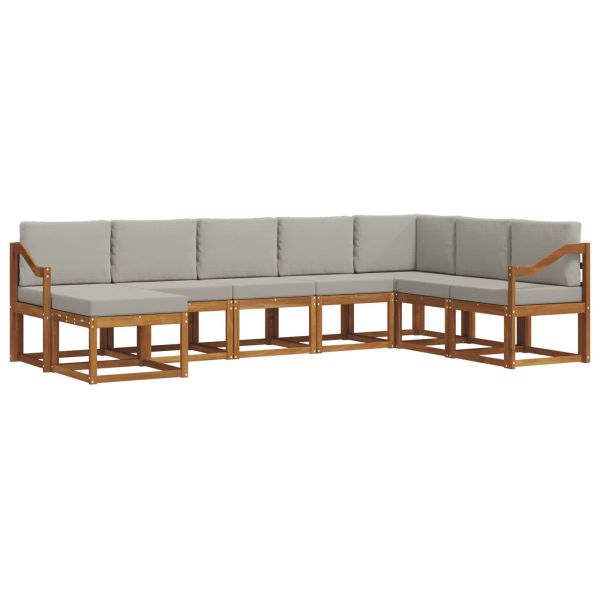 Комплект дивани с възглавница 8 pcs Естествено и светло сиво