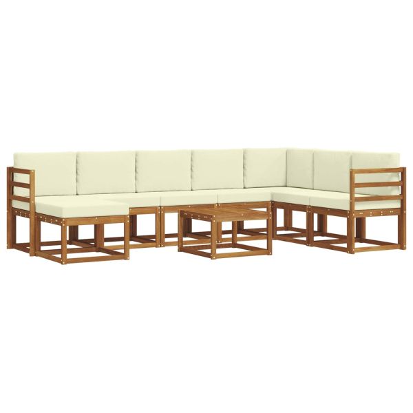 Комплект дивани с възглавница 9 pcs Натурален и Крема