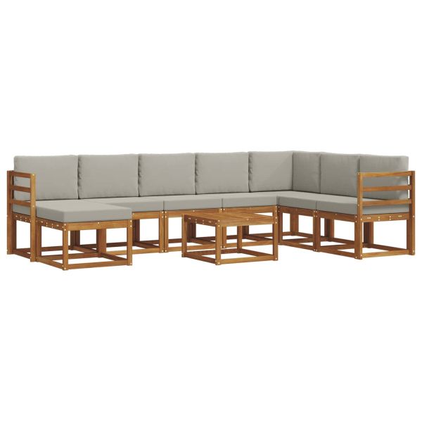 Комплект дивани с възглавница 9 pcs Естествено и светло сиво