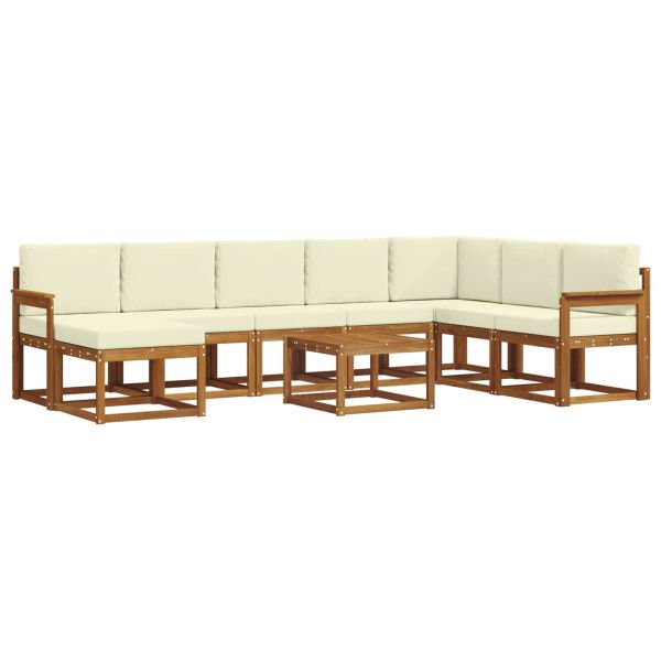 Комплект дивани с възглавница 9 pcs Натурален и Крема