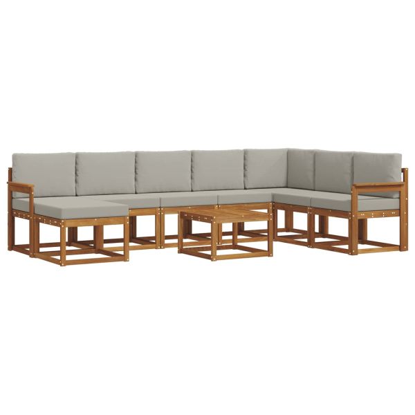 Комплект дивани с възглавница 9 pcs Естествено и светло сиво