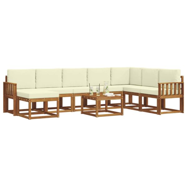 Комплект дивани с възглавница 9 pcs Натурален и Крема