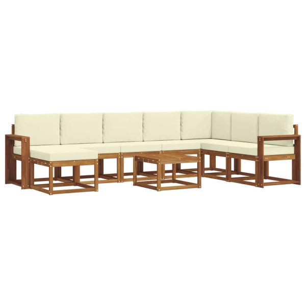 Комплект дивани с възглавница 9 pcs Натурален и Крема