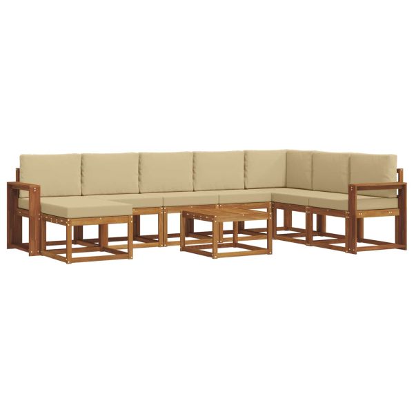 Комплект дивани с възглавница 9 pcs Натурален и Бежов