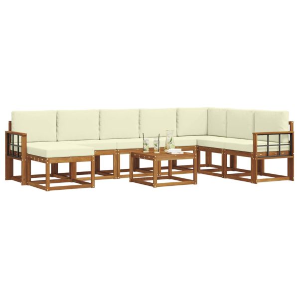 Комплект дивани с възглавница 9 pcs Натурален и Крема