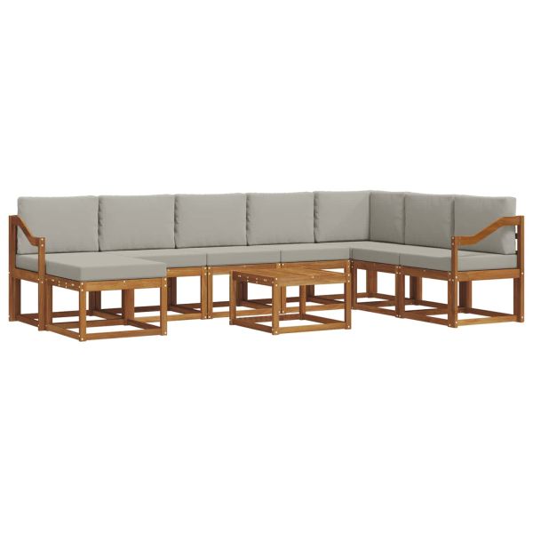 Комплект дивани за открито 9 pcs Естествено и светло сиво