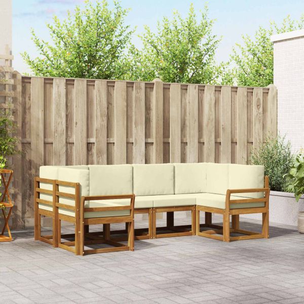 Комплект дивани с възглавница 6 pcs Натурален и Крема