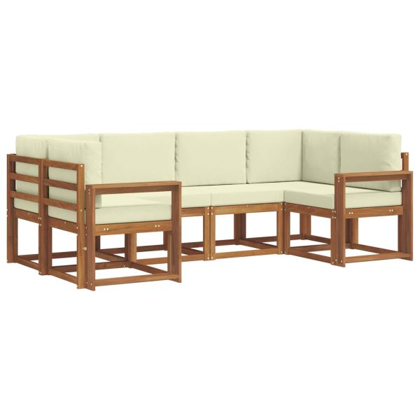 Комплект дивани с възглавница 6 pcs Натурален и Крема