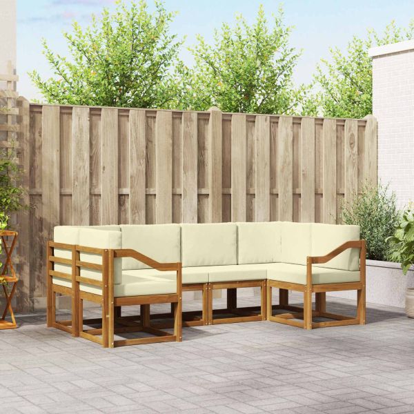 Комплект дивани с възглавница 6 pcs Натурален и Крема