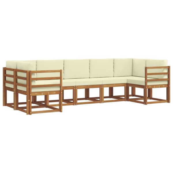 Комплект дивани с възглавница 7 pcs Натурален и Крема