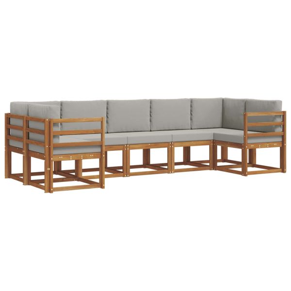 Комплект дивани с възглавница 7 pcs Естествено и светло сиво