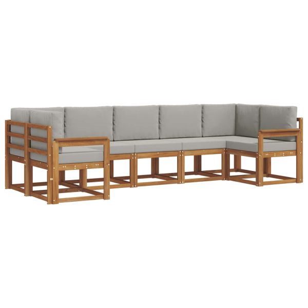 Комплект дивани с възглавница 7 pcs Естествено и светло сиво