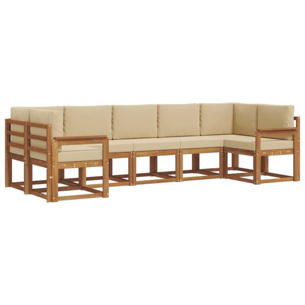 Комплект дивани с възглавница 7 pcs Натурален и Бежов