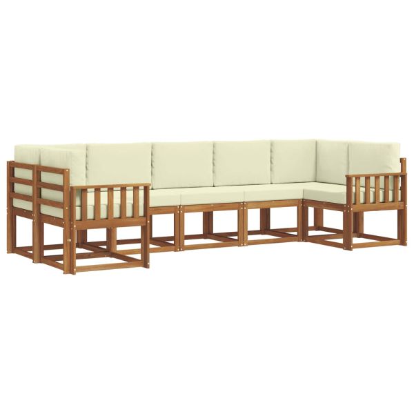 Комплект дивани с възглавница 7 pcs Натурален и Крема