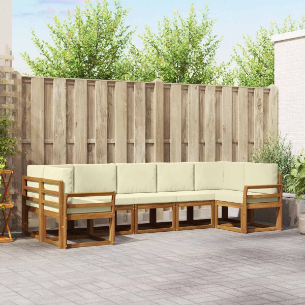 Комплект дивани с възглавница 7 pcs Натурален и Крема