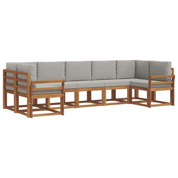 Комплект дивани с възглавница 7 pcs Естествено и светло сиво