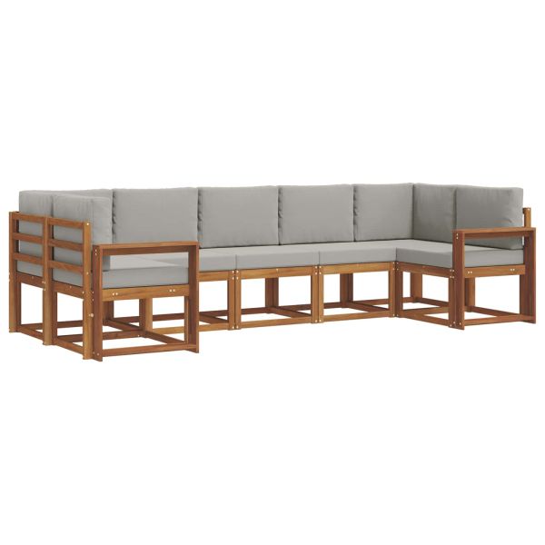 Комплект дивани с възглавница 7 pcs Естествено и светло сиво