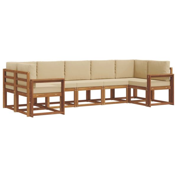 Комплект дивани с възглавница 7 pcs Натурален и Бежов