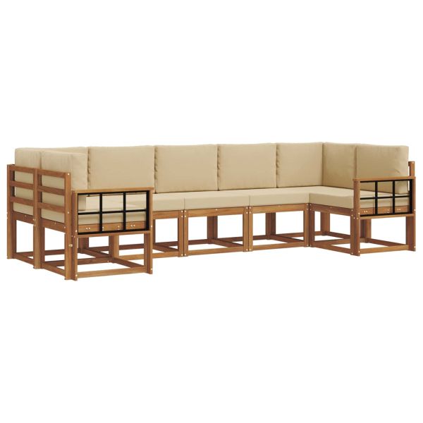 Комплект дивани с възглавница 7 pcs Натурален и Бежов