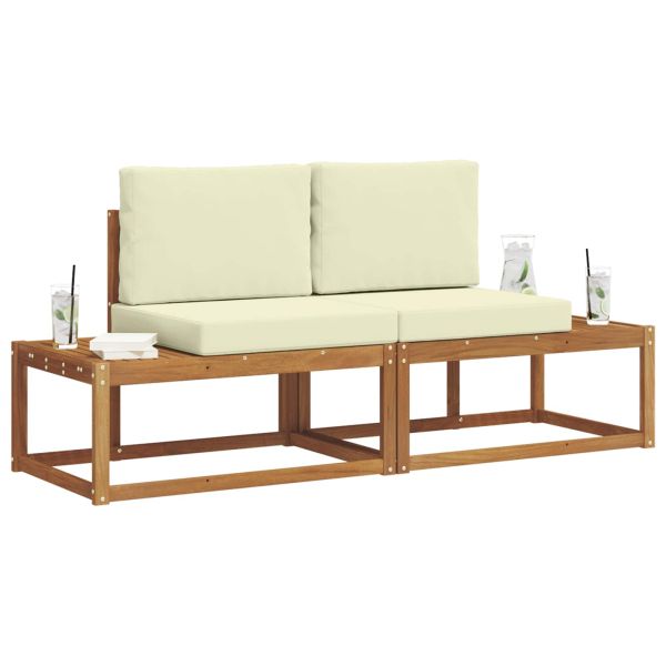 Комплект дивани с възглавница 2 pcs Естествен