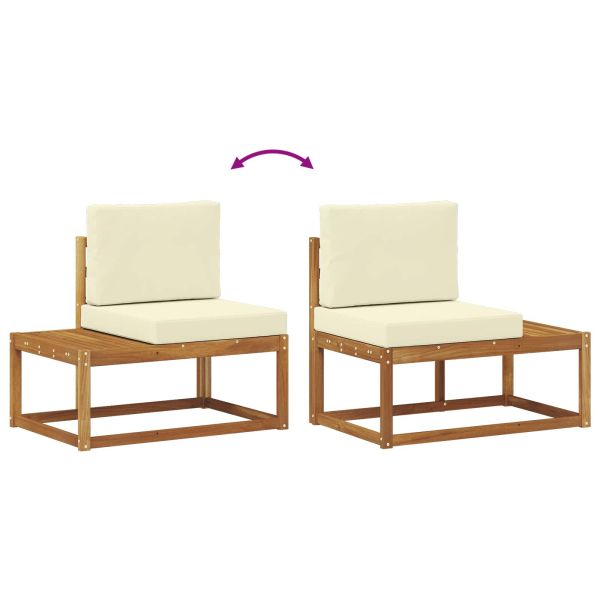 Комплект дивани с възглавница 2 pcs Естествен