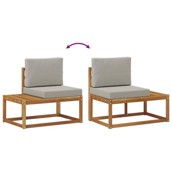 Комплект дивани с възглавница 2 pcs Естествен