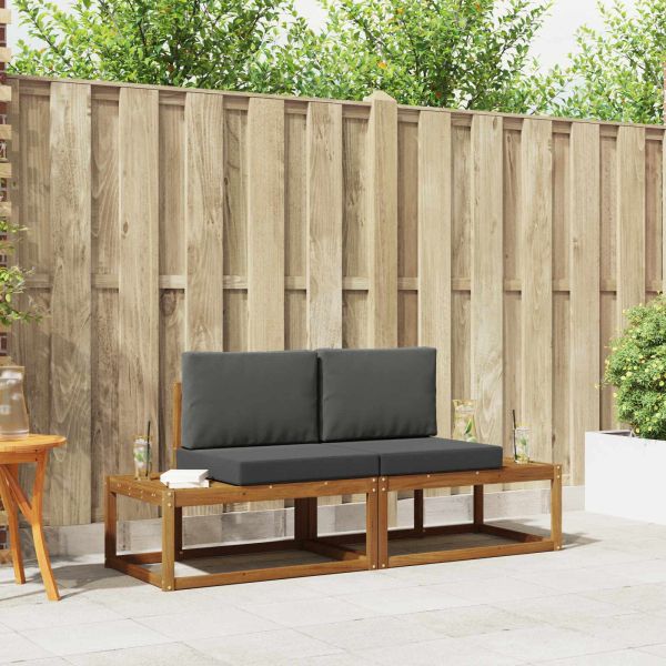 Комплект дивани с възглавница 2 pcs Естествен