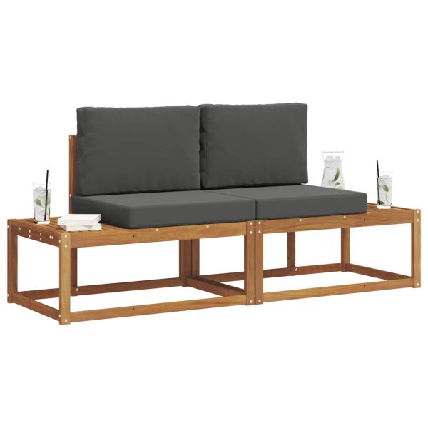 Комплект дивани с възглавница 2 pcs Естествен