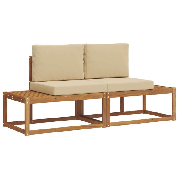 Комплект дивани с възглавница 2 pcs Естествен