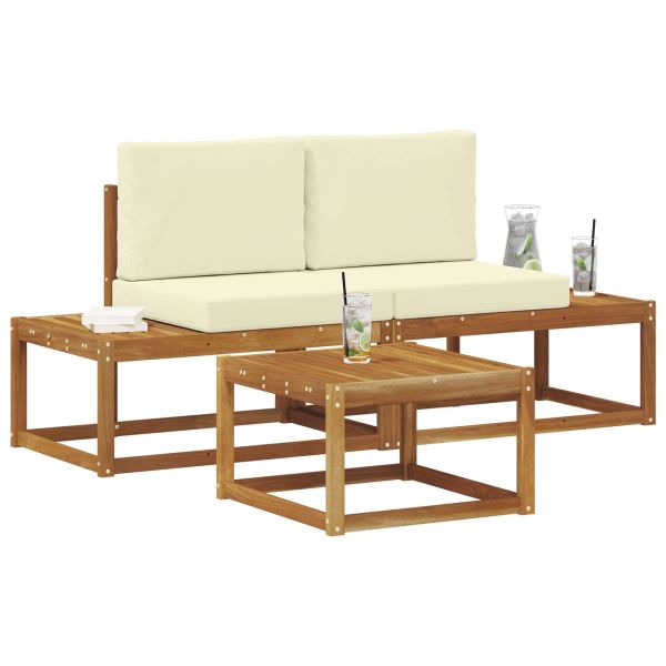 Комплект дивани с възглавница 3 pcs Естествен