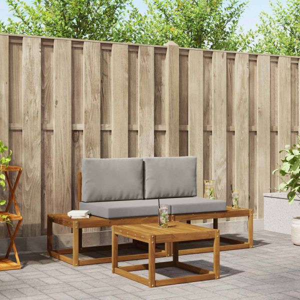 Комплект дивани с възглавница 3 pcs Естествен